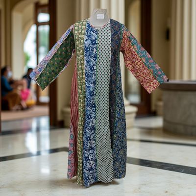 S/M Malaysia Printed Cotton Dress 57&quot; Long Jalabiya