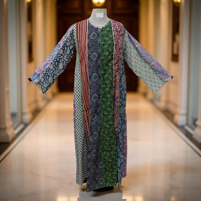S/M Malaysia Printed Cotton Dress 57&quot; Long Jalabiya