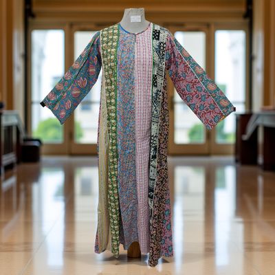 S/M Malaysia Printed Cotton Dress 57&quot; Long Jalabiya