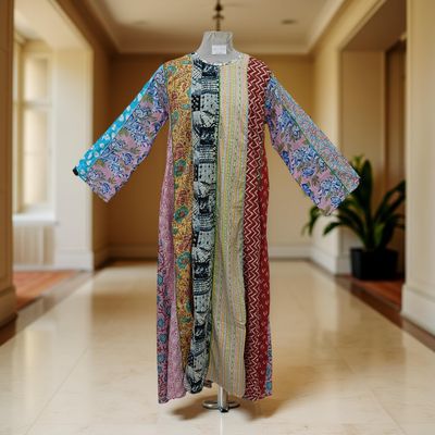 S/M Malaysia Printed Cotton Dress 57&quot; Long Jalabiya