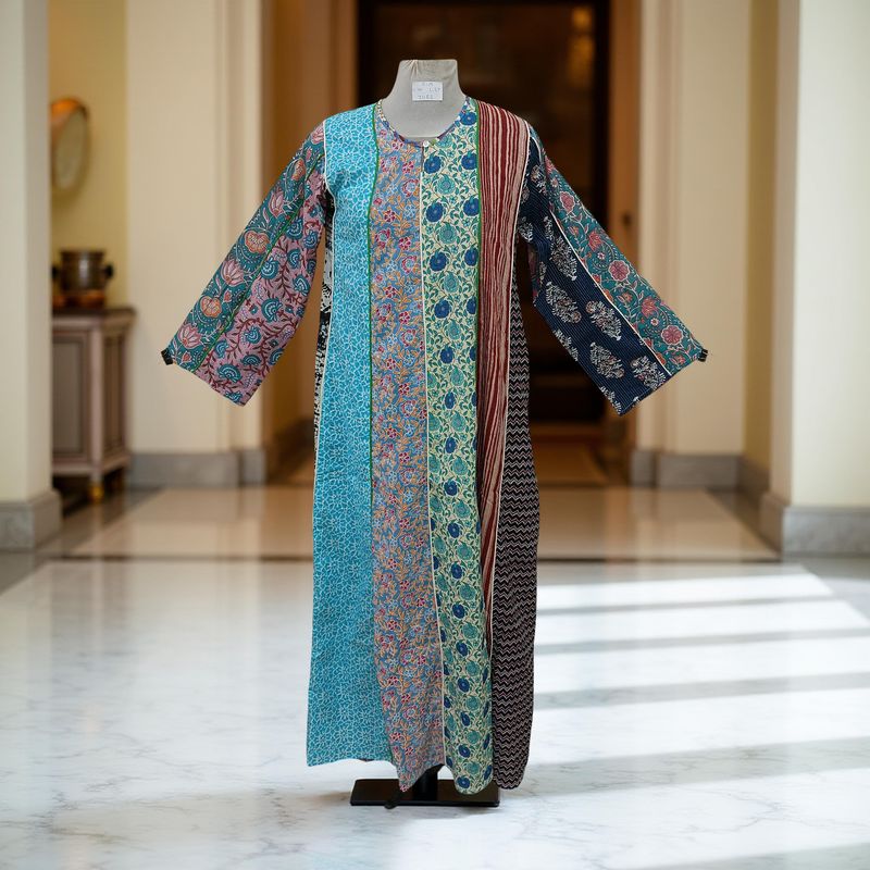 S/M Malaysia Printed Cotton Dress 57&quot; Long Jalabiya