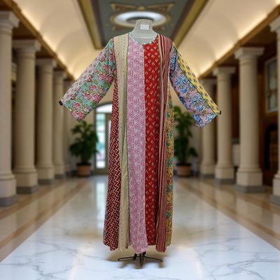 S/M Malaysia Printed Cotton Dress 57&quot; Long Jalabiya