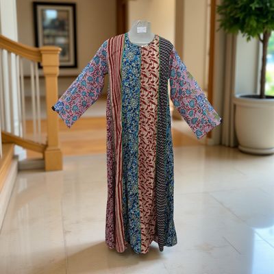S/M Malaysia Printed Cotton Dress 57&quot; Long Jalabiya