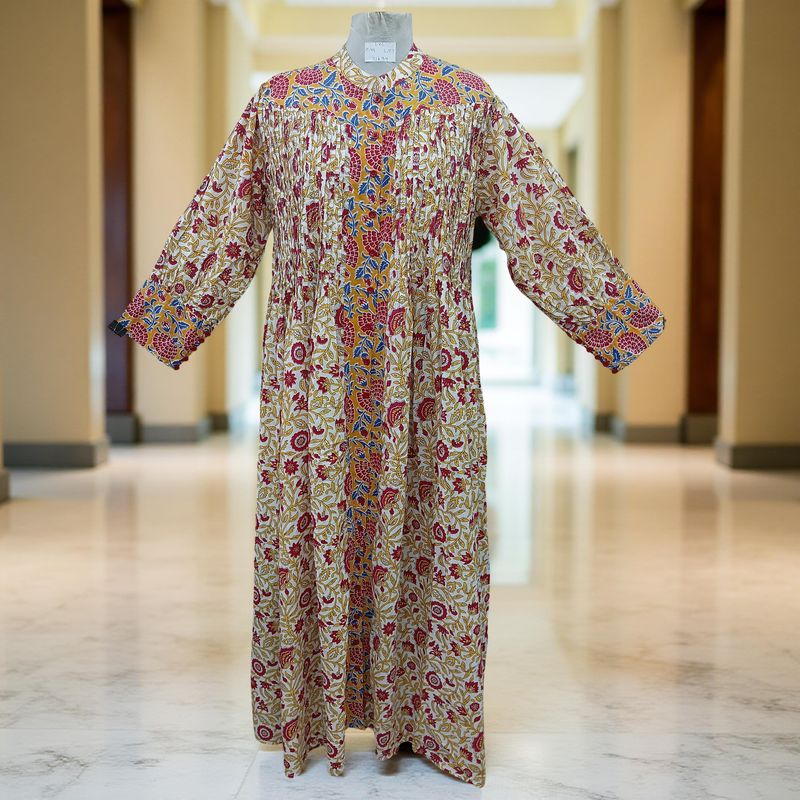L/XL  Aafreen Printed Cotton Dress 57&quot; Long Jalabiya