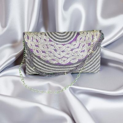 Embedded Stones Pruple Rawa bag