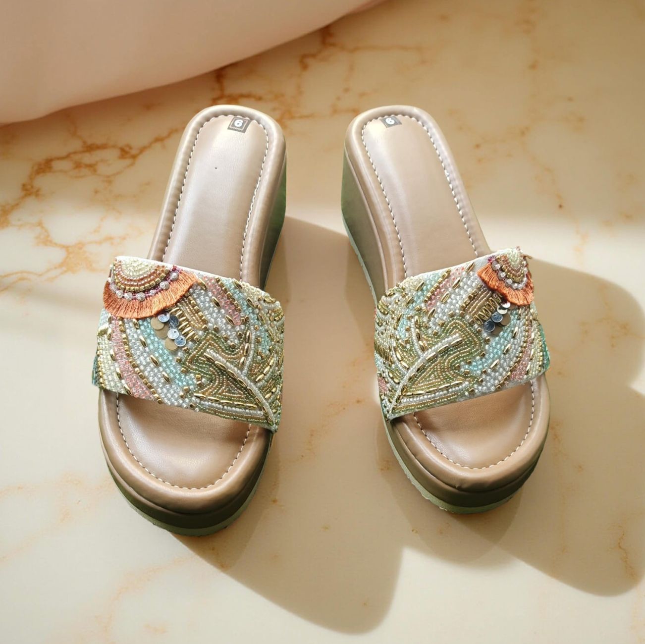 ​Sara – Handcrafted Indian Style Embellished Heels