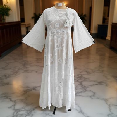 L/XL Cindrella embroidery Cotton Dress 57&quot; Long Jalabiya