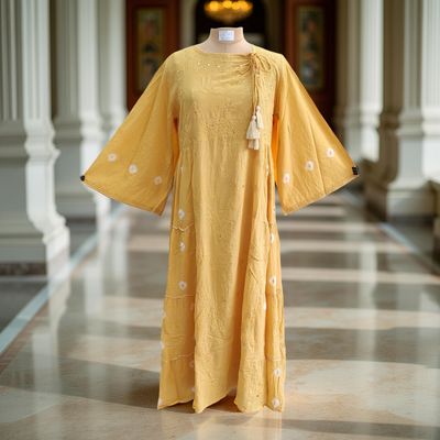 L/XL Cindrella embroidery Cotton Dress 57&quot; Long Jalabiya