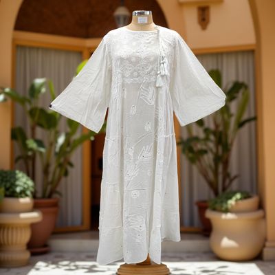 L/XL Cindrella embroidery Cotton Dress 57&quot; Long Jalabiya