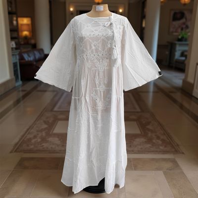 L/XL Cindrella embroidery Cotton Dress 57&quot; Long Jalabiya