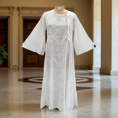 L/XL Cindrella embroidery Cotton Dress 57&quot; Long Jalabiya