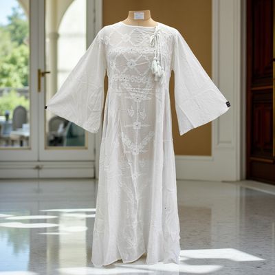 L/XL Cindrella embroidery Cotton Dress 57&quot; Long Jalabiya