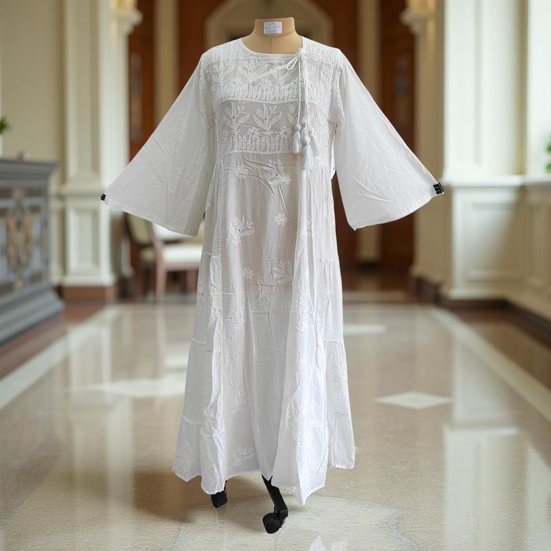 L/XL Cindrella embroidery Cotton Dress 57&quot; Long Jalabiya