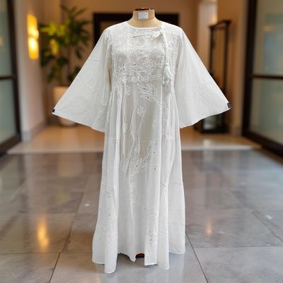 L/XL Cindrella embroidery Cotton Dress 57&quot; Long Jalabiya