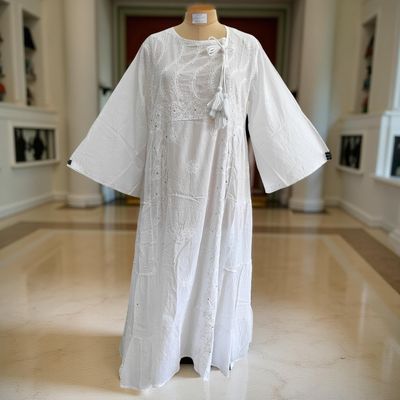 2XL/3XL Cindrella Embroidery Cotton Dress 57&quot; Long Jalabiya