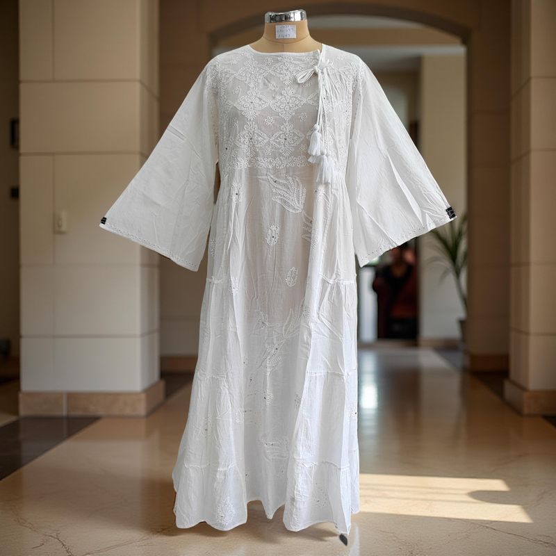 2XL/3XL Cindrella Embroidery Cotton Dress 57&quot; Long Jalabiya
