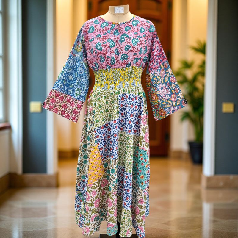 2XL/3XL Musira Printed Cotton Dress 57&quot; Long Jalabiya