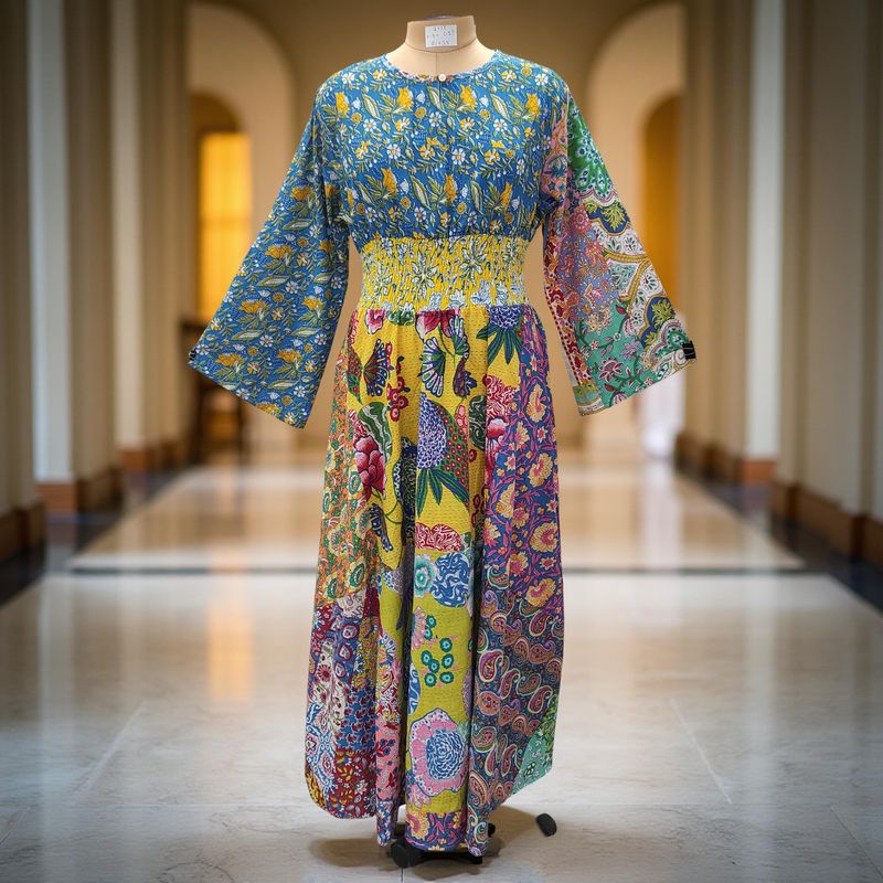 2XL/3XL Musira Printed Cotton Dress 57&quot; Long Jalabiya