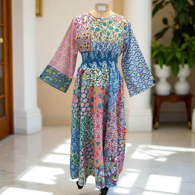 2XL/3XL Musira Printed Cotton Dress 57&quot; Long Jalabiya