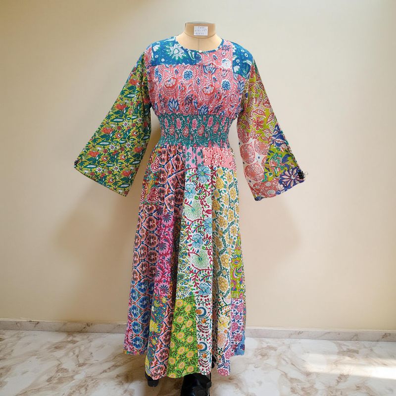 2XL/3XL Musira Printed Cotton Dress 57&quot; Long Jalabiya