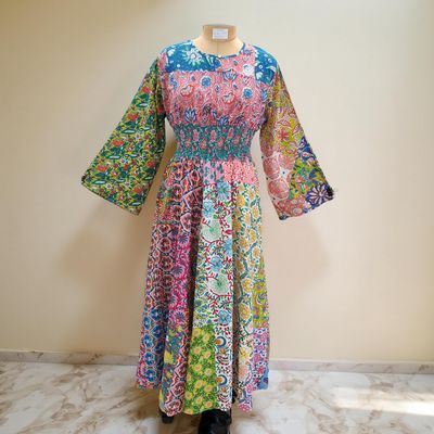 2XL/3XL Musira Printed Cotton Dress 57&quot; Long Jalabiya