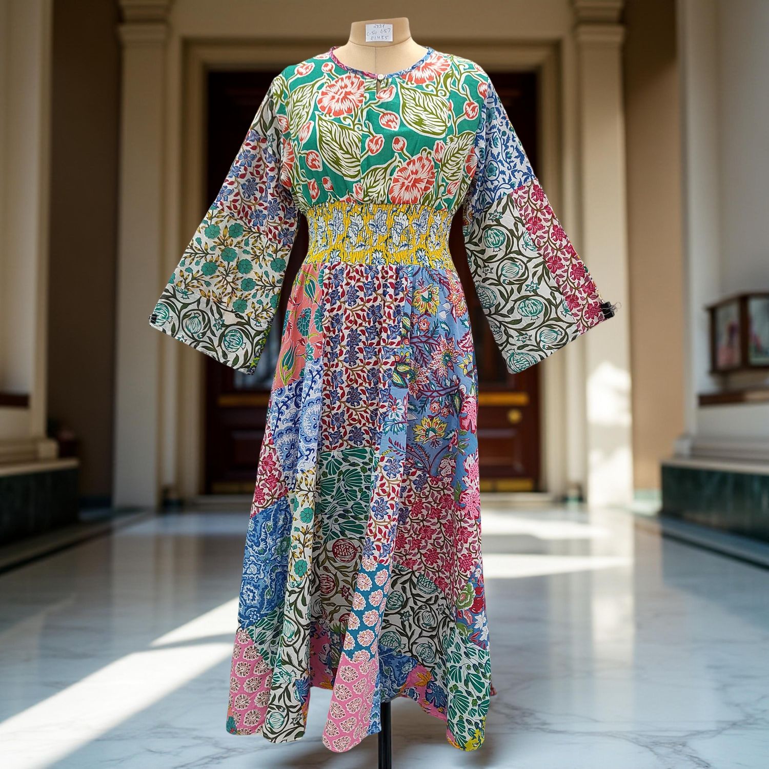 2XL/3XL Musira Printed Cotton Dress 57&quot; Long Jalabiya