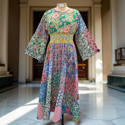 2XL/3XL Musira Printed Cotton Dress 57&quot; Long Jalabiya