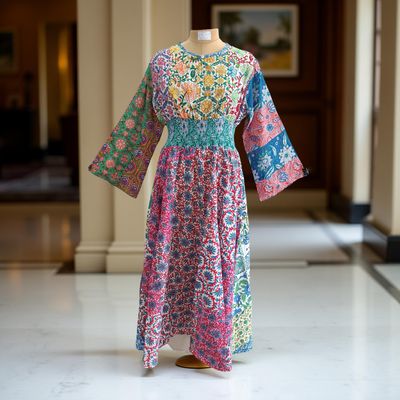 2XL/3XL Musira Printed Cotton Dress 57&quot; Long Jalabiya