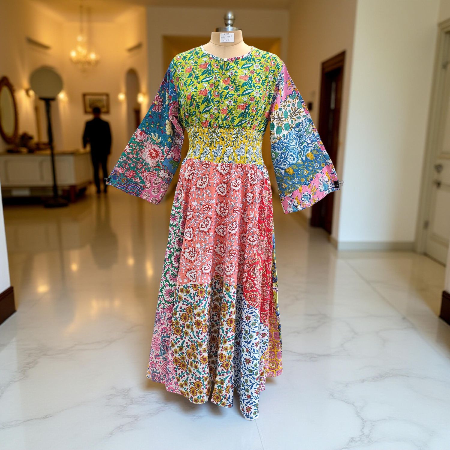 2XL/3XL Musira Printed Cotton Dress 57&quot; Long Jalabiya