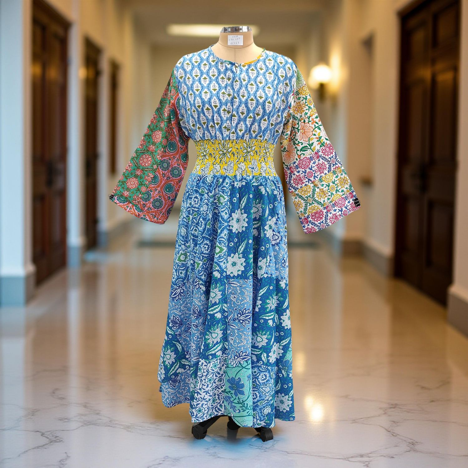 2XL/3XL Musira Printed Cotton Dress 57&quot; Long Jalabiya