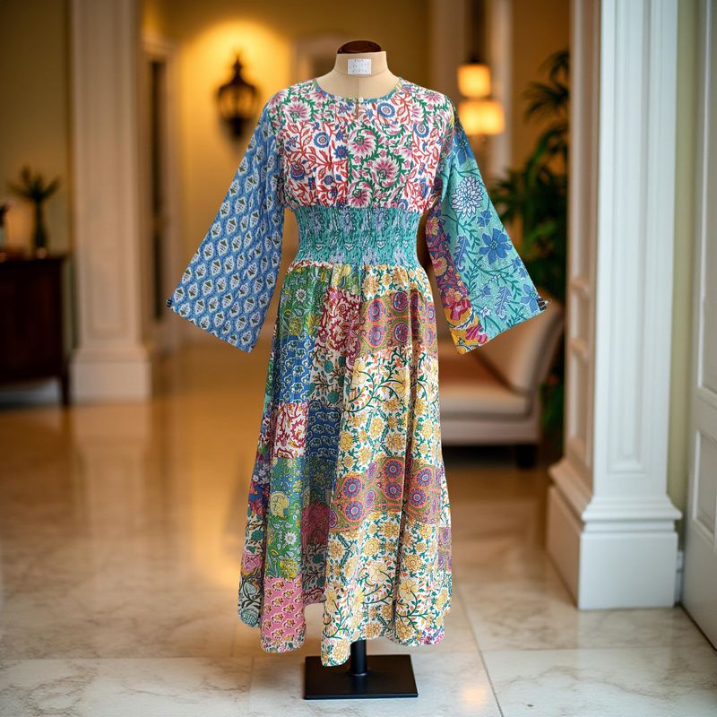 2XL/3XL Musira Printed Cotton Dress 57&quot; Long Jalabiya