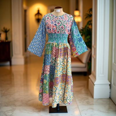 2XL/3XL Musira Printed Cotton Dress 57&quot; Long Jalabiya
