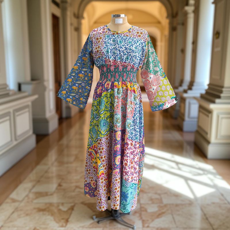 2XL/3XL Musira Printed Cotton Dress 57&quot; Long Jalabiya