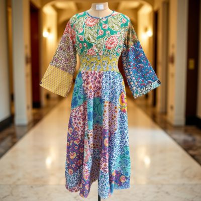 2XL/3XL Musira Printed Cotton Dress 57&quot; Long Jalabiya