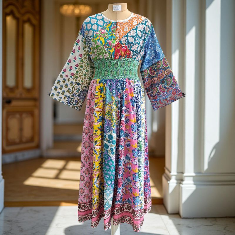 2XL/3XL Musira Printed Cotton Dress 57&quot; Long Jalabiya
