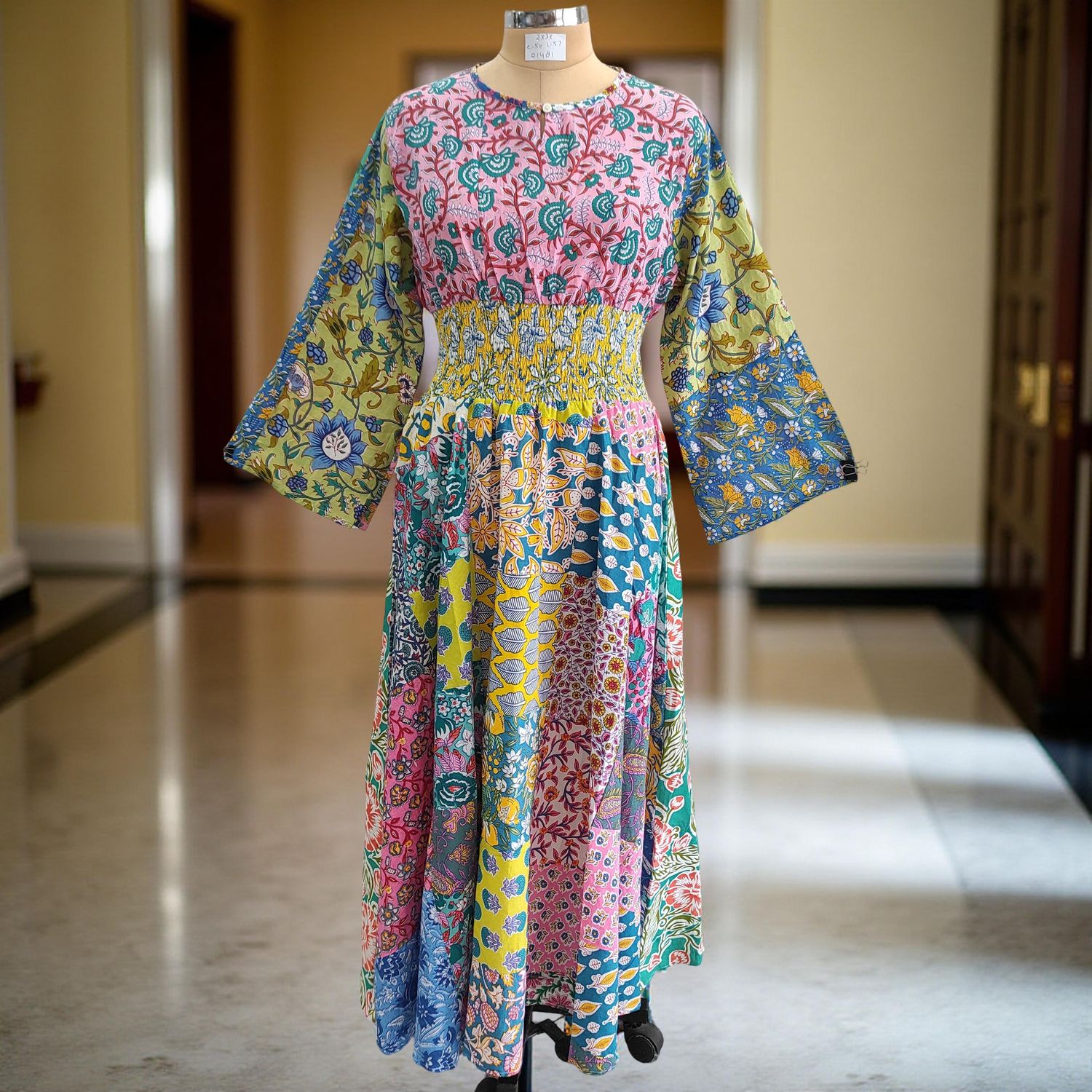 2XL/3XL Musira Printed Cotton Dress 57&quot; Long Jalabiya
