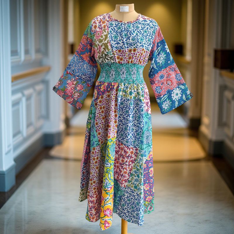 2XL/3XL Musira Printed Cotton Dress 57&quot; Long Jalabiya