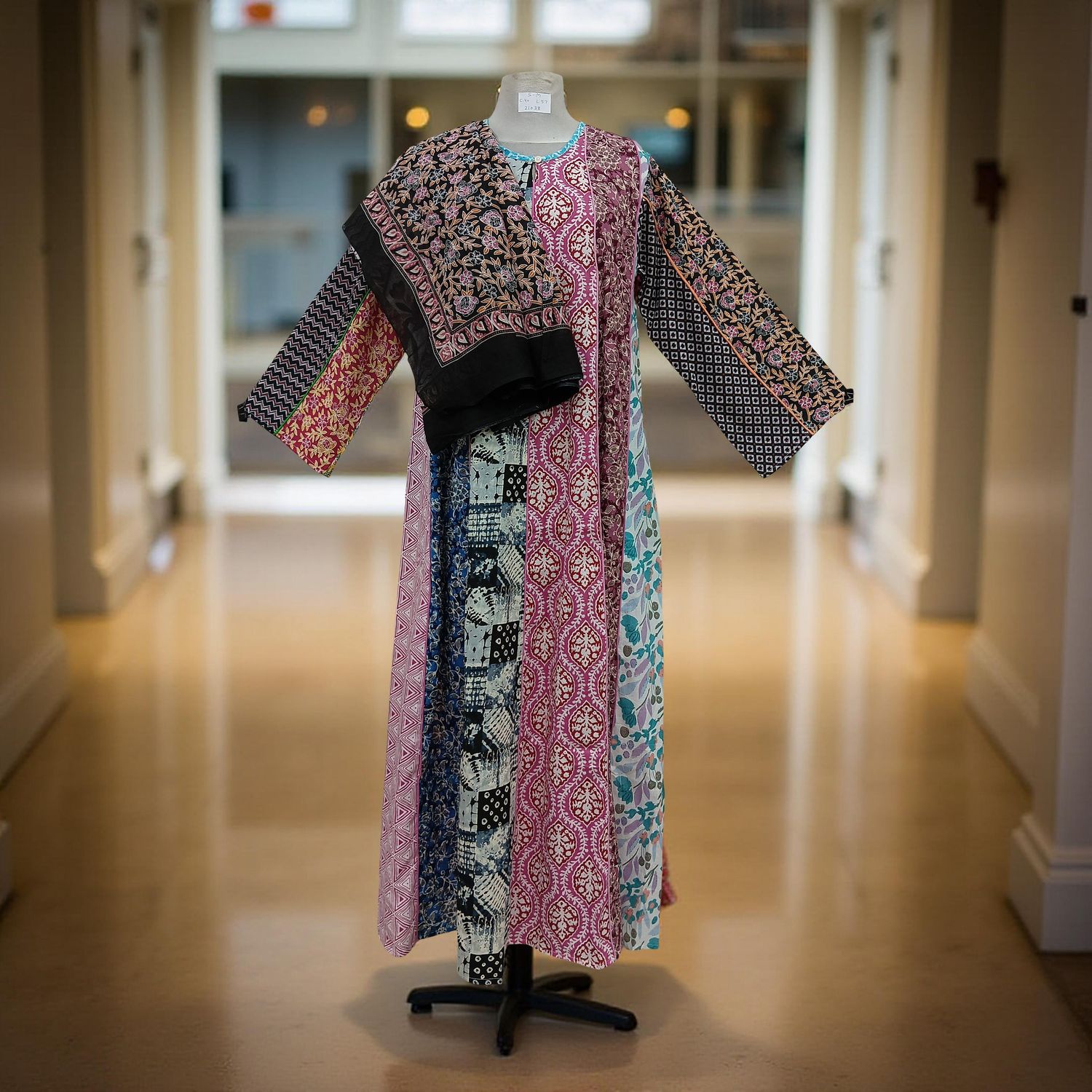 S/M Malaysia Printed Cotton Dress 57&quot; Long Jalabiya With Sheila