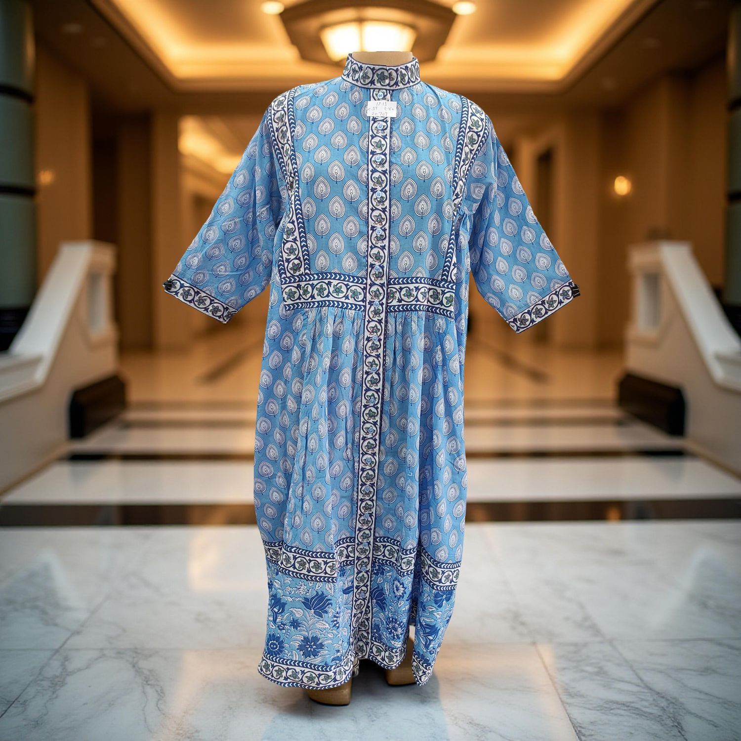 Free Size Faryat Printed Cotton  Dress 57&quot; Long Jalabiya