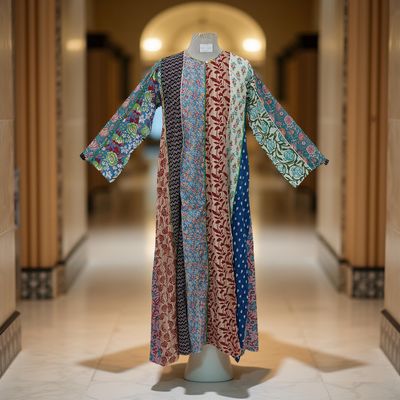 S/M Malaysia Printed Cotton Dress 57&quot; Long Jalabiya