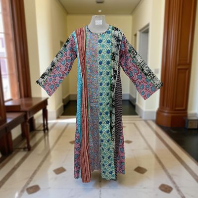 S/M Malaysia Printed Cotton Dress 57&quot; Long Jalabiya