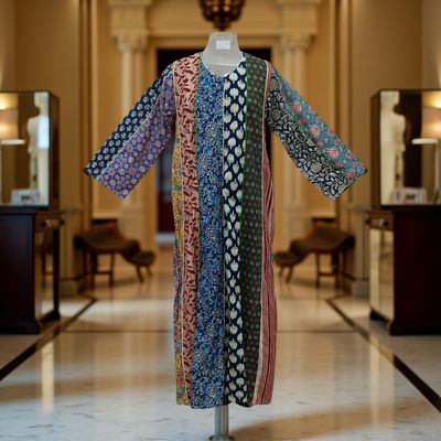 S/M Malaysia Printed Cotton Dress 57&quot; Long Jalabiya