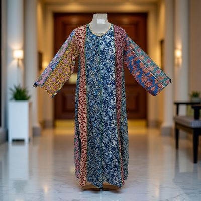 S/M Malaysia Printed Cotton Dress 57&quot; Long Jalabiya
