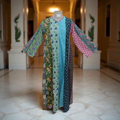S/M Malaysia Printed Cotton Dress 57&quot; Long Jalabiya