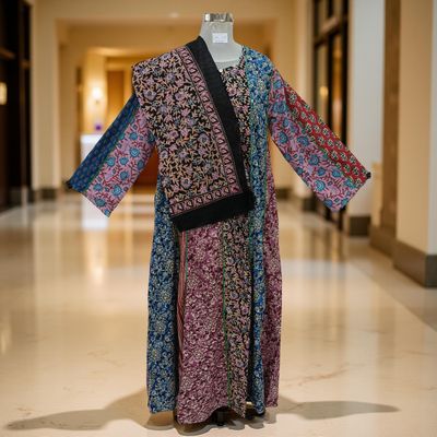 S/M Malaysia Printed Cotton Dress 57&quot; Long Jalabiya With Sheila