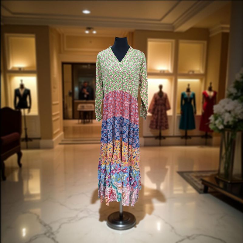 L/XL Maldives Crystal Printed Cotton Dress 𝟤̶𝟢̶𝟢̶ 100 AED