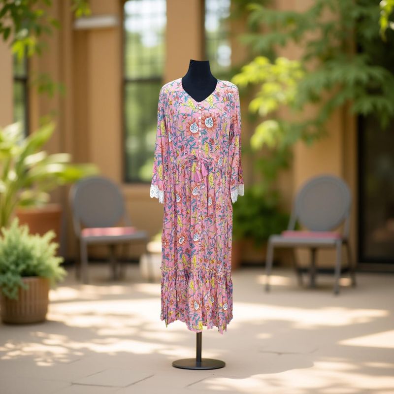 L/XL Ari Printed Cotton Crystal Dress 𝟤̶𝟢̶𝟢̶ 100 AED
