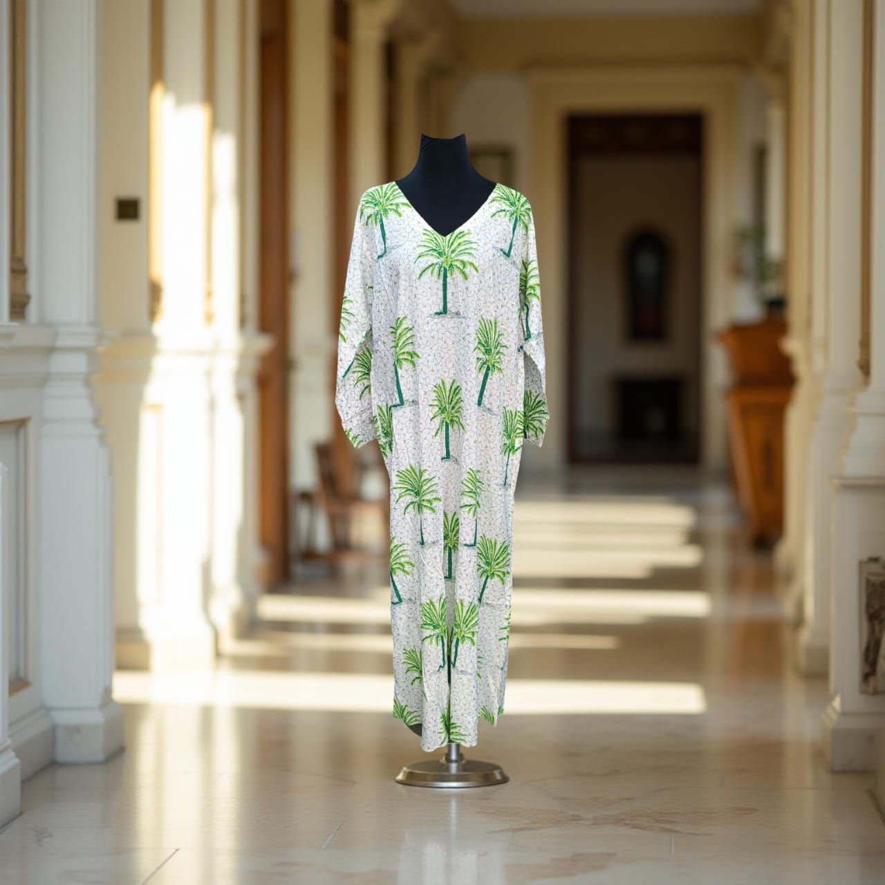 L/XL Khdija Printed Cotton Crystal Dress 𝟤̶𝟢̶𝟢̶ 100 AED