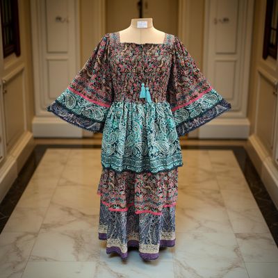 XS/S Rahima Silk Crystal  Dress 54&quot; Long Jalabiya