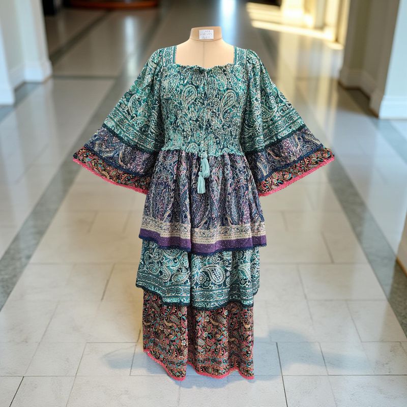 XS/S Rahima Silk Crystal  Dress 54&quot; Long Jalabiya